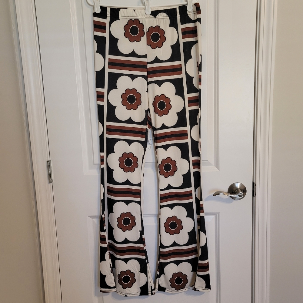 NASTY GAL FLORAL PRINT HOBO PANTS - Picture 2 of 5